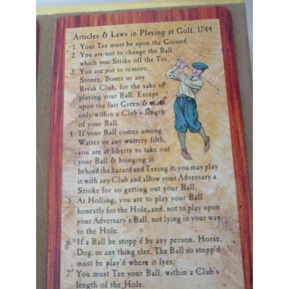 Vintage Congress Golf Theme Two Pack Playing Cards Velvet Case Storage Drawer - Picture 8 of 9